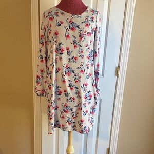 Kim Rogers Intimates Night Shirt Floral Size Large Print Women's Pajama Top